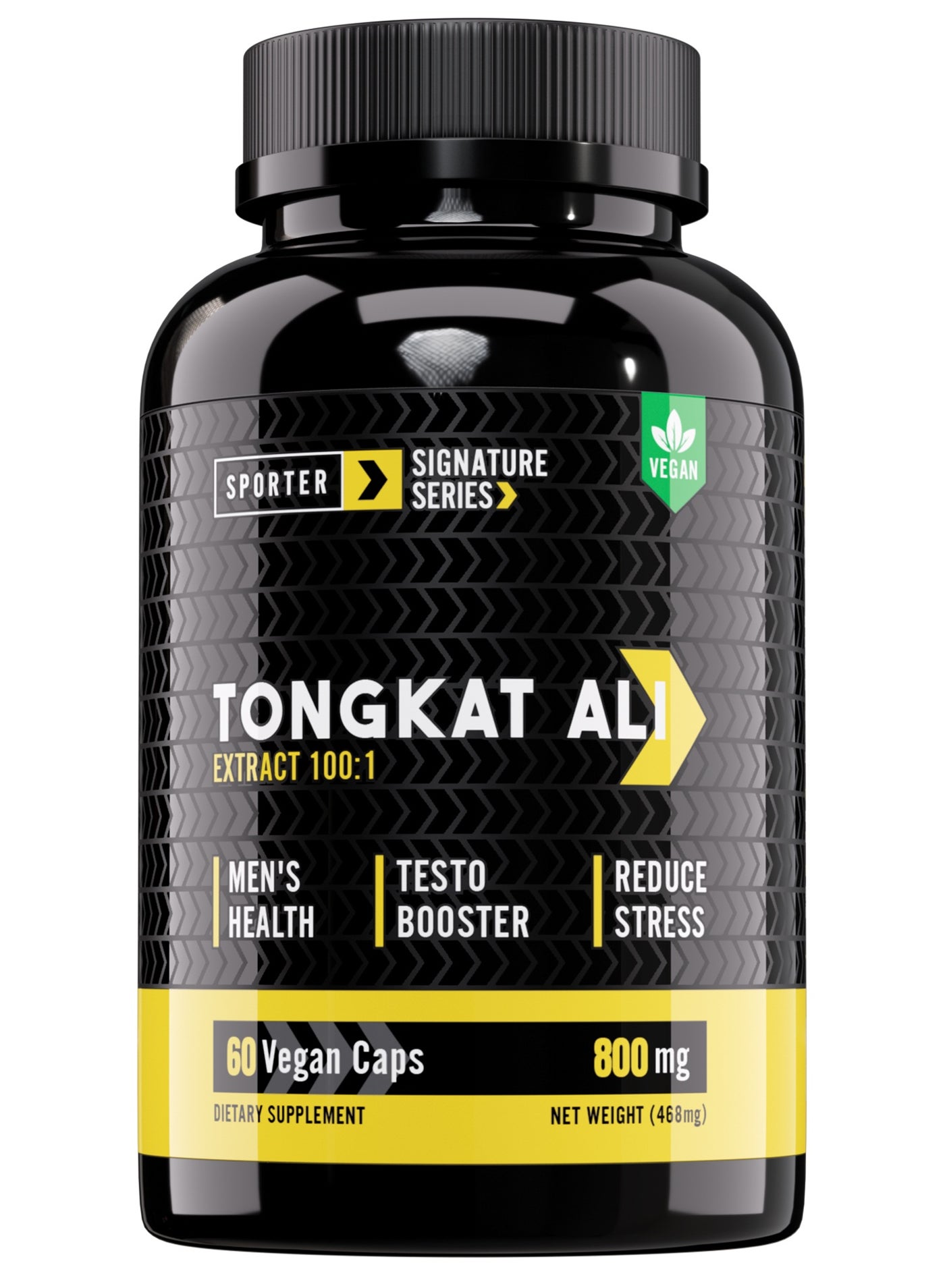 Sporter Tongkat Ali – 60 Vegan Capsules | 800mg Tongkat Ali 100:1 Extract | With Tribulus Terrestris | Testosterone Booster for Men | Vitality, Strength & Performance Support