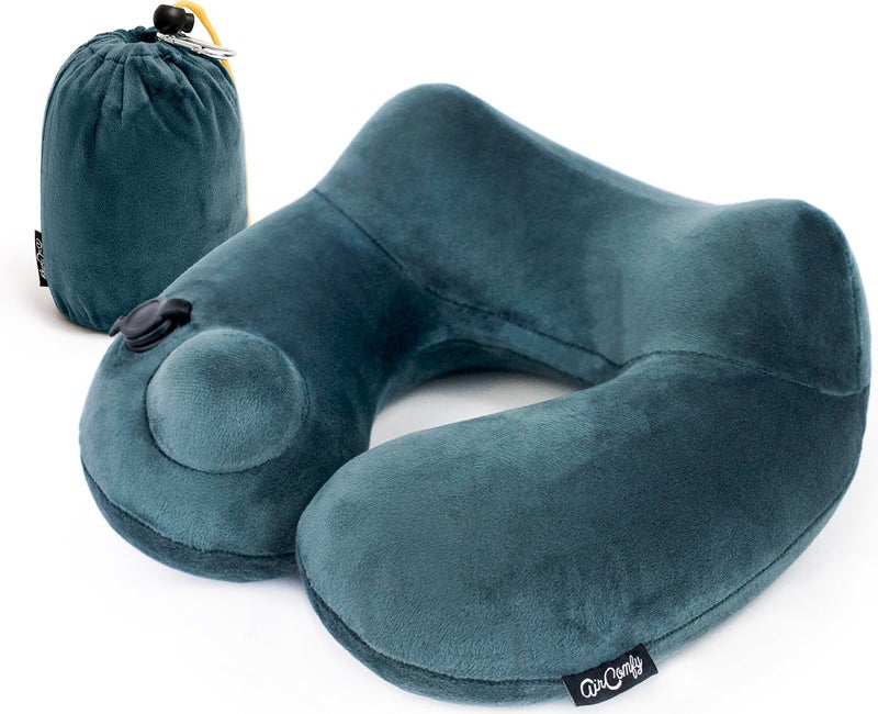 AirComfy AirComfy Daydreamer Travel Neck Pillow - Self-Inflatable Pillow with Luxuriously Soft Washable Cover and Packsack - Compact and Lightweight Support for Sleeping and Traveling in Airplanes  - Image 1