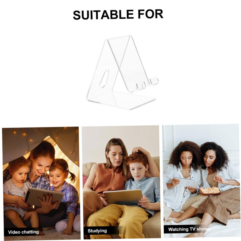 Acrylic Phone Stand with Organizer Portable Desktop Holder for Various Mobile Phones - Image 3