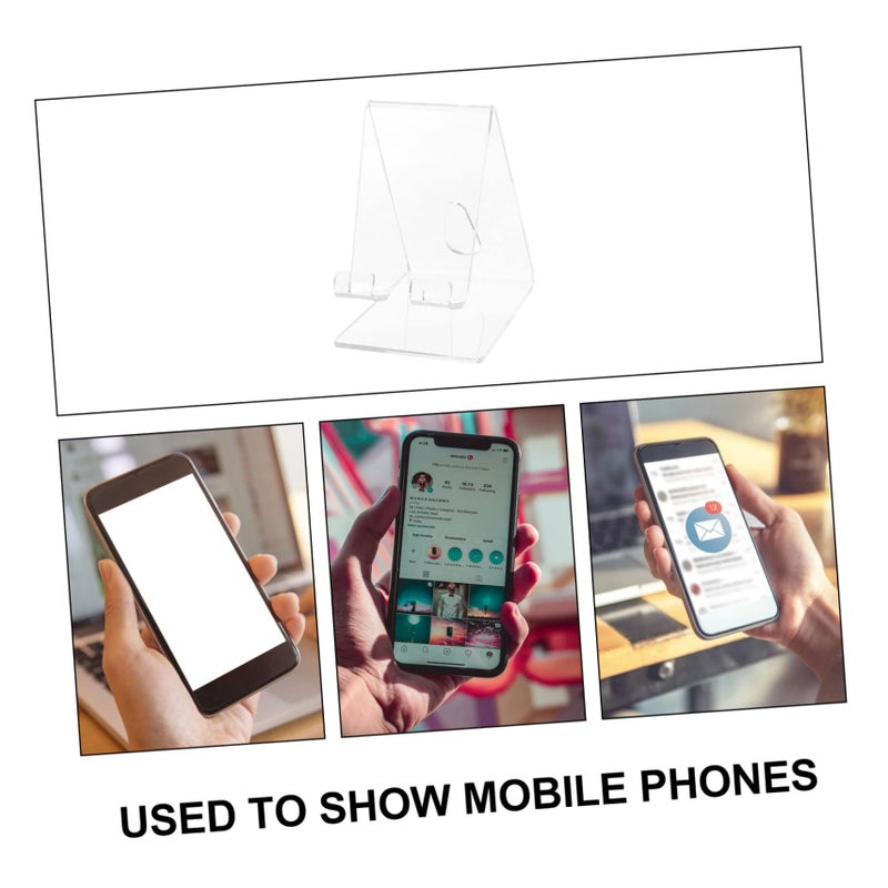 Acrylic Phone Stand with Organizer Portable Desktop Holder for Various Mobile Phones - Image 5