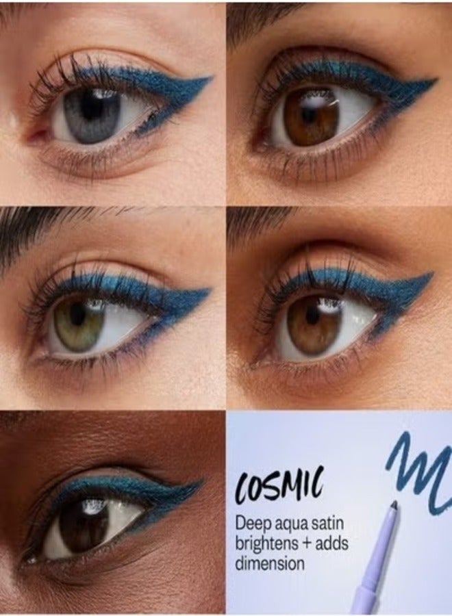 Kosas Soulgazer Waterproof Gel Eyeliner - Long-Lasting, Cosmic - Deep Aqua Satin 0.35g - Image 3