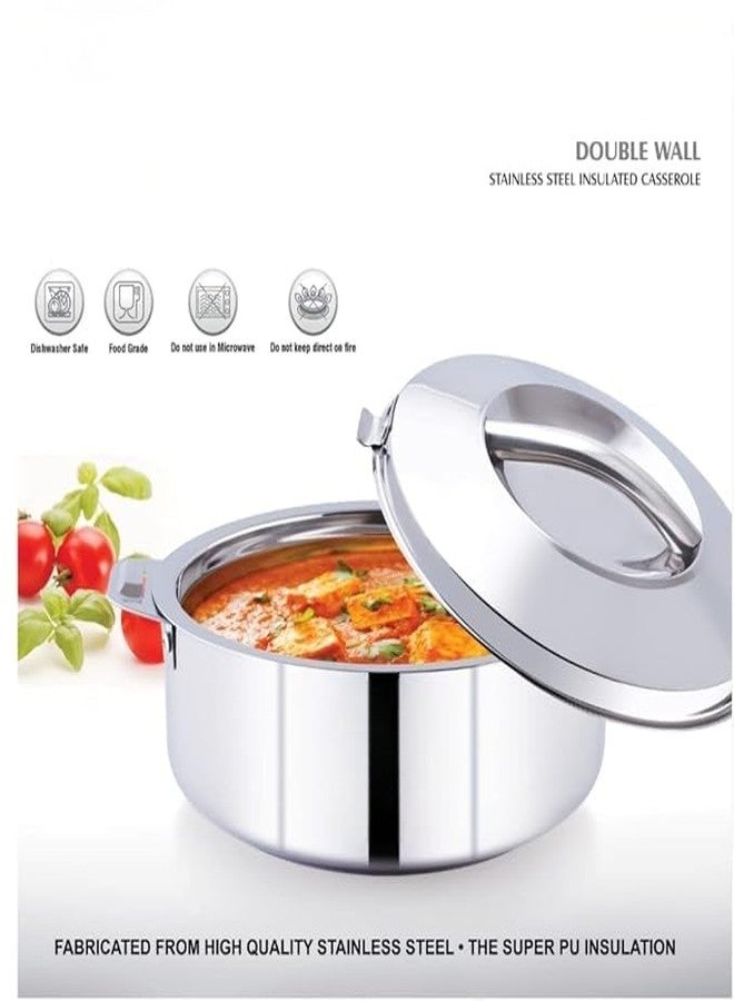 VISAXMI Stainless Steel Insulated Casserole 3000 ml | Double Wall Insulated Hot Pot | Easy to Carry Hot Boxes for Kitchen | Hot Food, Easy to Store | 29 cm Diameter - Image 5