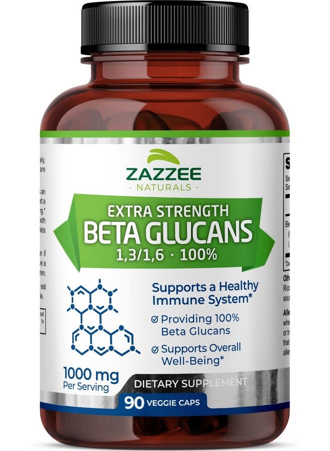 Zazzee Extra Strength 13/16 Beta Glucans 1000 Mg 100% Glucan Content 90 Vegan Capsules Supports A Healthy Immune System Nongmo And Allnatural - Image 2