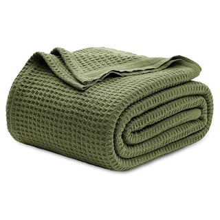Bedsure 100 Cotton Blanket Queen Size for Bed  Breathable and Soft Waffle Weave Blanket for Summer Spring Olive Green 90x90 Inches - pzsku/ZD3B2E1812FF82C661A20Z/45/1749490729/1dbaec8f-8067-4bed-b143-738e78e121e5