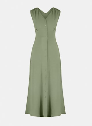 olive Buttoned Sleeveless Midi Woven Shirt Dress - pzsku/ZD3B2E58F61AFA0FC7258Z/45/1752567625/af31613d-4bbb-46f6-9afe-1f25017a50a9