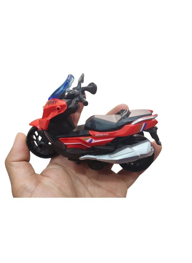 بريميم لعبة دراجة نارية سباق للأطفال - دراجة نارية كهربائية حمراء ذات مظهر رياضي وعجلات ثابتة - Image 2