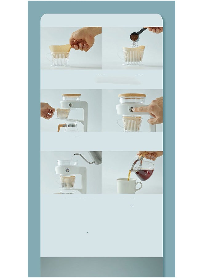 Oceanrich - Oceanrich Automatic Hand Coffee machine Small drip American brewing machine for home use, one click start, make hand brewing easier, white - Image 1