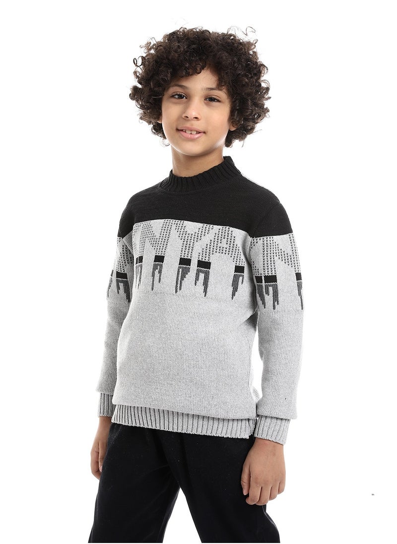 Caesar - Wool Boys Pullover With Multi Design - Image 1