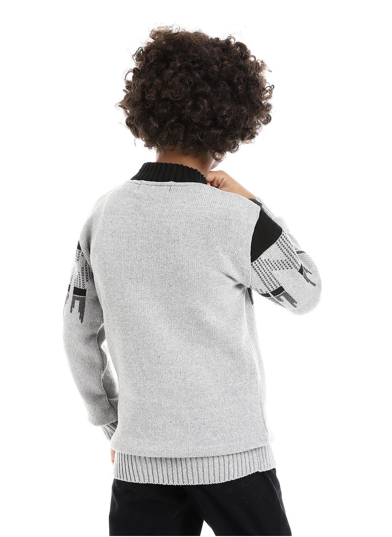 Caesar - Wool Boys Pullover With Multi Design - Image 1