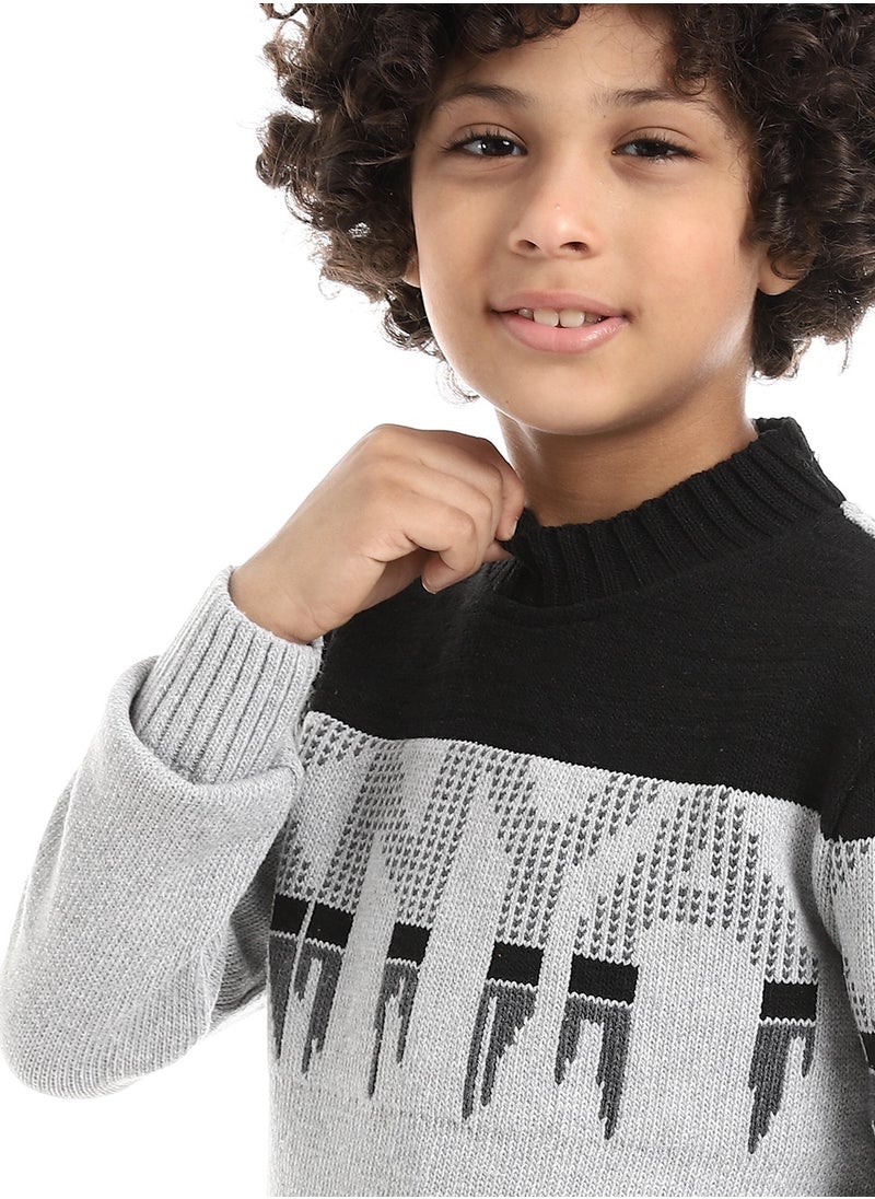 Caesar - Wool Boys Pullover With Multi Design - Image 1