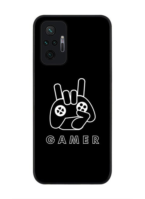 Rugged Black edge case for Redmi Note 10 Pro 4G Slim fit Soft Case Flexible Rubber Edges Anti Drop TPU Gel Thin Cover - Gamer