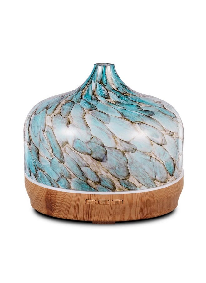 Porseme 500Ml Glass Essential Oil Diffuser Aromatherapy Ultrasonic Cool Mist Humidifier 1521 Running Hours Waterless Autooff Air Diffusers For Sleeping Yoga Office Working Spa And Rest (Light Blue)  - Image 1