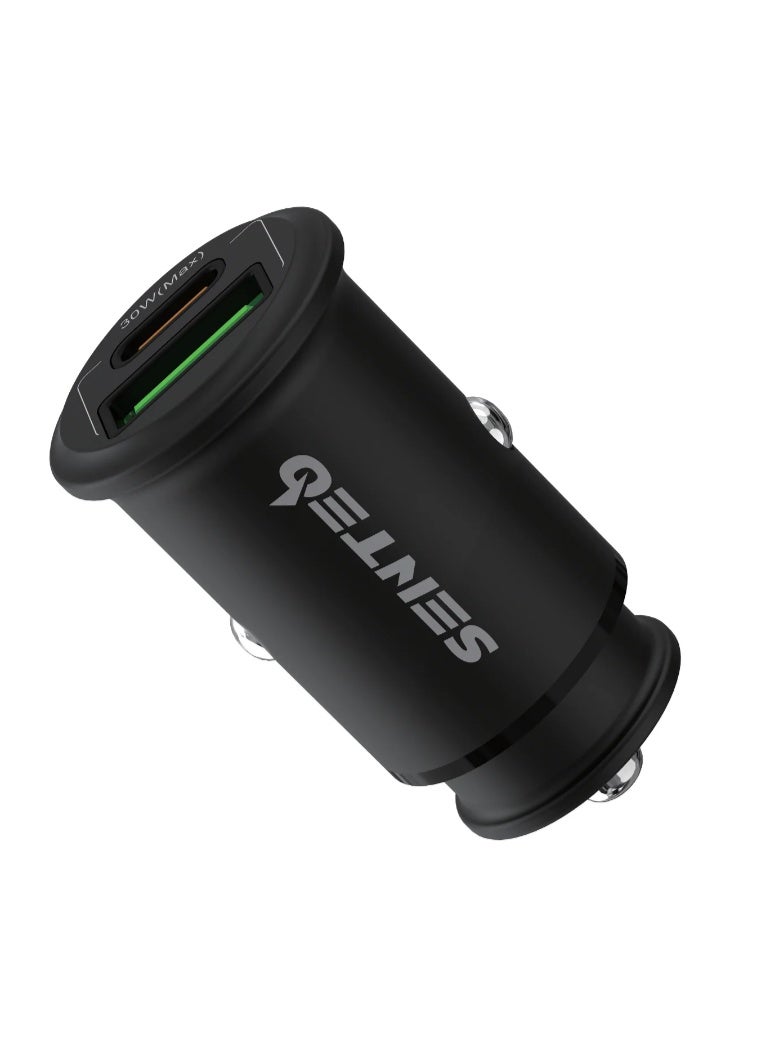 سينتيو شاحن سيارة سينتيو Q-02 بقوة 30 وات بمنفذين (Type-C PD + USB-A) - Image 2