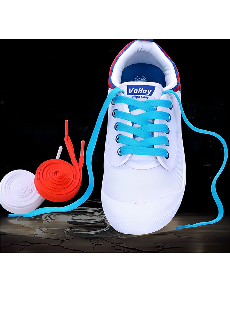 12 Pairs of Flat Colored Shoelaces,8mm Polyester Single Layer Flat Colorful Shoelaces,Colored Shoe Laces Flat Shoelaces Shoestrings for Sneakers Boots Skate Shoes Sport Shoes - Image 4
