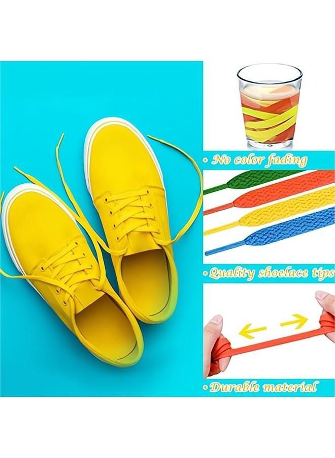 12 Pairs of Flat Colored Shoelaces,8mm Polyester Single Layer Flat Colorful Shoelaces,Colored Shoe Laces Flat Shoelaces Shoestrings for Sneakers Boots Skate Shoes Sport Shoes - Image 5