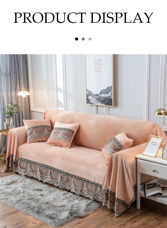 DUNISO Sofa cover, chenille tassels sofa blanket, towel blanket, one piece furniture protective cover, dustproof and anti slip, suitable for all seasons, suitable for sofa bed and living room decoration, 200 * 260cm - Image 4