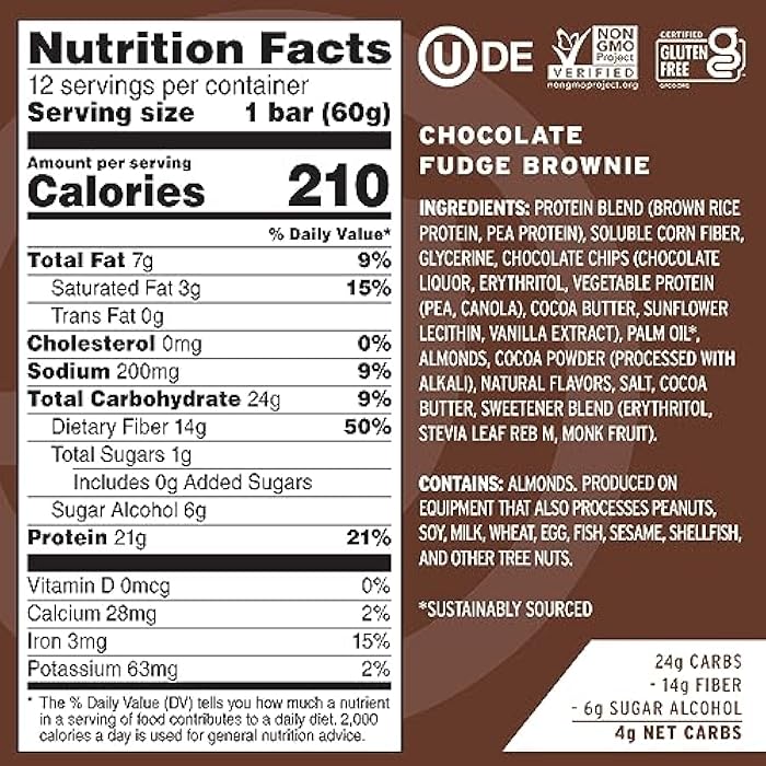 No Cow Protein Bar, Chocolate Fudge Brownie - Image 2