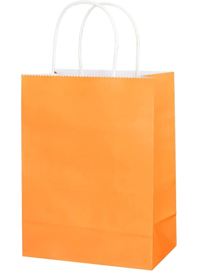إي سي في في طقم اكياس هدايا 48 قطعة، اكياس ورقية صديقة للبيئة بمقابض، حقائب ورقية كبيرة، حقائب تسوق، حقائب كرافت، حقائب بيع بالتجزئة، حقائب حفلات، برتقالية 21 * 15 * 8 سم - Image 1