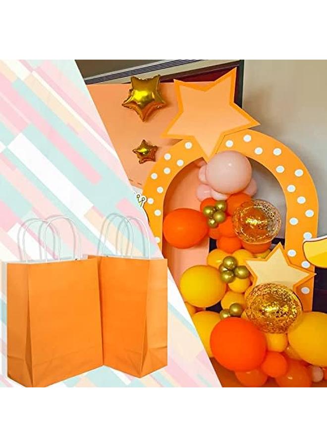 إي سي في في طقم اكياس هدايا 48 قطعة، اكياس ورقية صديقة للبيئة بمقابض، حقائب ورقية كبيرة، حقائب تسوق، حقائب كرافت، حقائب بيع بالتجزئة، حقائب حفلات، برتقالية 21 * 15 * 8 سم - Image 4