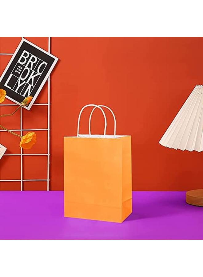إي سي في في طقم اكياس هدايا 48 قطعة، اكياس ورقية صديقة للبيئة بمقابض، حقائب ورقية كبيرة، حقائب تسوق، حقائب كرافت، حقائب بيع بالتجزئة، حقائب حفلات، برتقالية 21 * 15 * 8 سم - Image 3