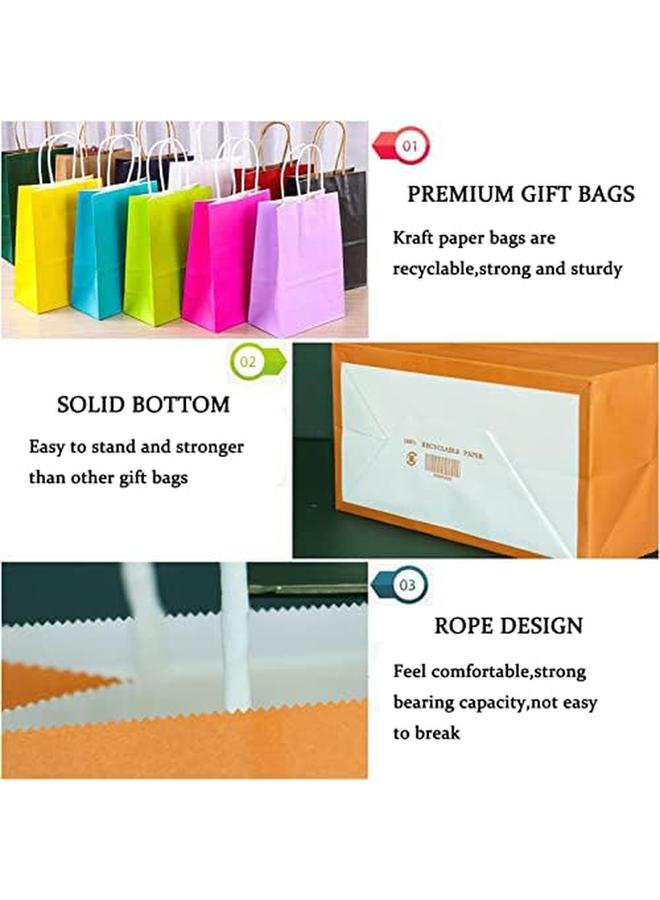 إي سي في في طقم اكياس هدايا 48 قطعة، اكياس ورقية صديقة للبيئة بمقابض، حقائب ورقية كبيرة، حقائب تسوق، حقائب كرافت، حقائب بيع بالتجزئة، حقائب حفلات، برتقالية 21 * 15 * 8 سم - Image 2