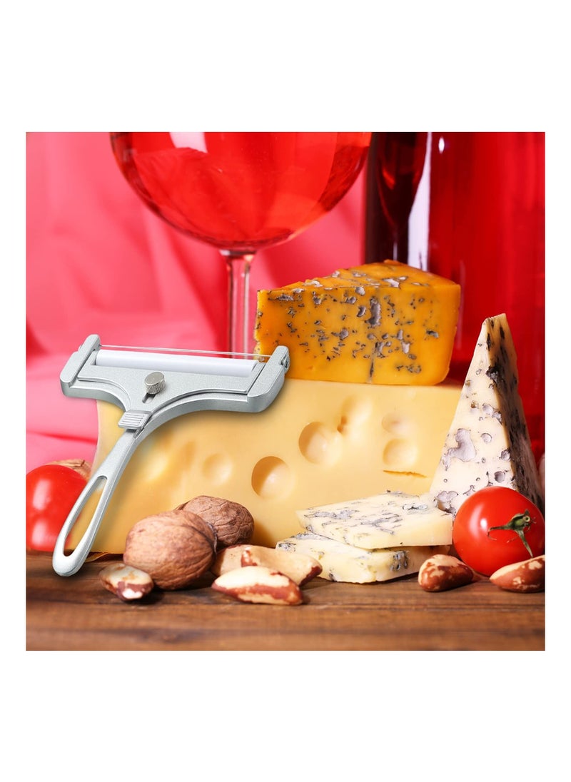 SYOSI - Cheese Slicer with Wire Adjustable Cheese Slicer for Block Cheese Heavy Duty Stainless Steel Cheese Slicers with Wire for Soft and Semi Hard Cheeses - Image 1