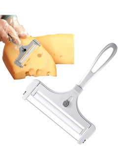 Cheese Slicer with Wire Adjustable Cheese Slicer for Block Cheese Heavy Duty Stainless Steel Cheese Slicers with Wire for Soft and Semi Hard Cheeses