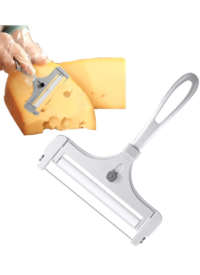 SYOSI - Cheese Slicer with Wire Adjustable Cheese Slicer for Block Cheese Heavy Duty Stainless Steel Cheese Slicers with Wire for Soft and Semi Hard Cheeses - Image 1