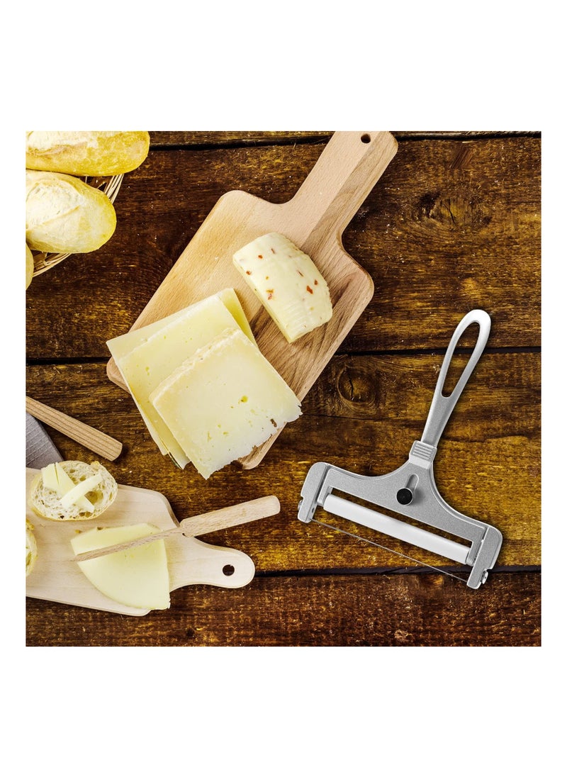 SYOSI - Cheese Slicer with Wire Adjustable Cheese Slicer for Block Cheese Heavy Duty Stainless Steel Cheese Slicers with Wire for Soft and Semi Hard Cheeses - Image 1
