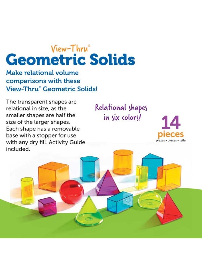 ليرننج ريسورسز مجموعة من 14 شكلًا هندسيًا شفافًا ثلاثي الأبعاد من Learning Resources View-Thru، مناسبة للأعمار من 8 سنوات فما فوق، لاستكشاف الهندسة والحجم - Image 4