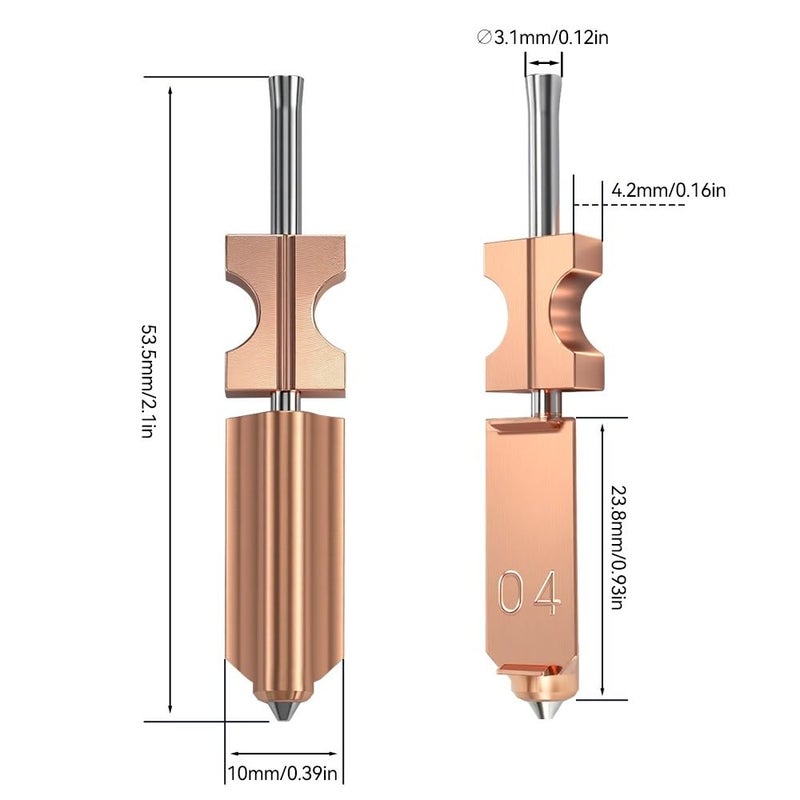 Flashforge AD5X Upgraded Bimetallic Hardened Steel Nozzle 0 25mm Nickel Plated Replacement Part - Image 4