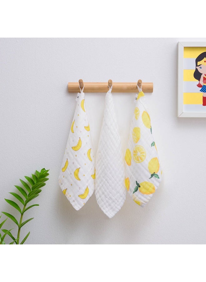 Anvi Baby طقم مناشف وجه وبارب من أنفي بيبي موسلين - 100% قطن عضوي، اذهب إلى الموز، مجموعة من 3 - Image 2