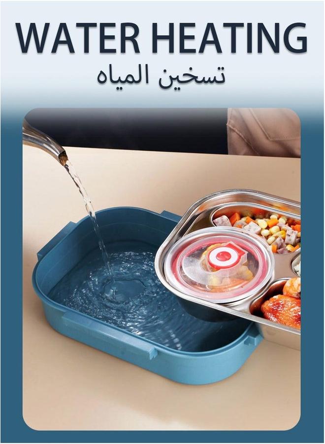 يو إن يو إن أس Stainless Steel Portable Lunch Box With Four Compartments,Leak Proof,Water-fillable Bento Box,Stainless Cutlery Set,Bento - Image 3