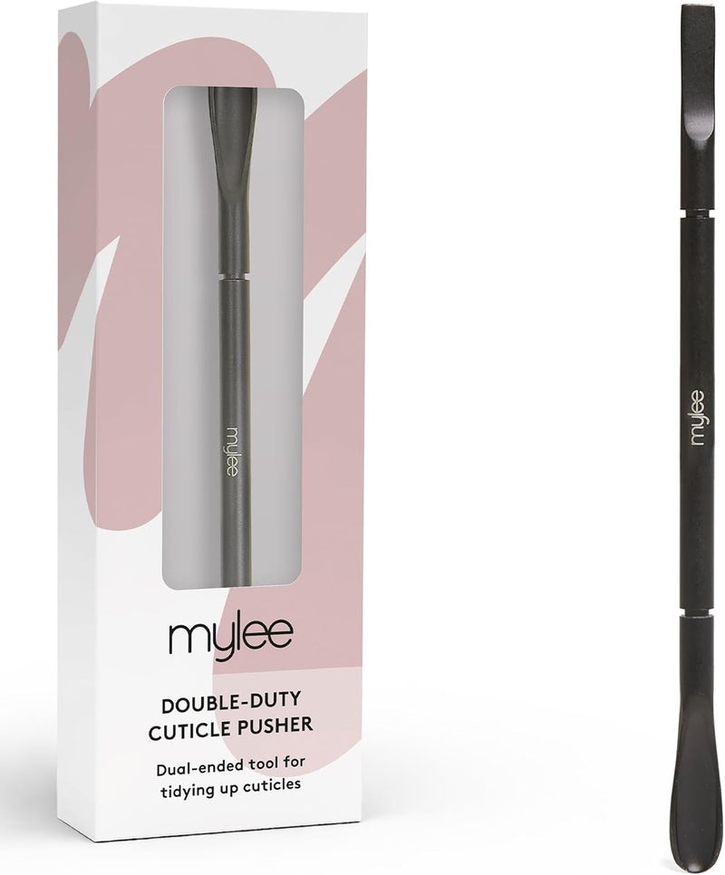 Mylee Cuticle Pusher Professional Sleek Matte Black Stainless Steel DuelEnded SalonQuality Cuticle Pusher for Nudging Cuticles Back and Scraping Away HardtoRemove Skin Debris