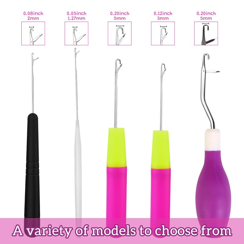 ZMAAGG 5 Pcs Latch Hook, Latch Hook Tool,Latch Hook Kits for Adults, Latch Hook Crochet Needle for Carpet Making - Image 3