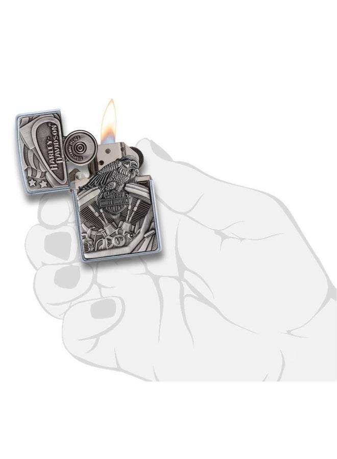 Zippo 29266 207 Harley Davidson Motor Flag Lighter Brass  - Image 4