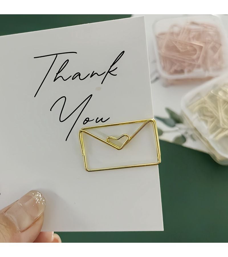 Golden Envelopes 20 boxes Envelope-Shaped Paper Clips Keep Your Desk Tidy Suitable for Art Home and Daily Use - Image 2