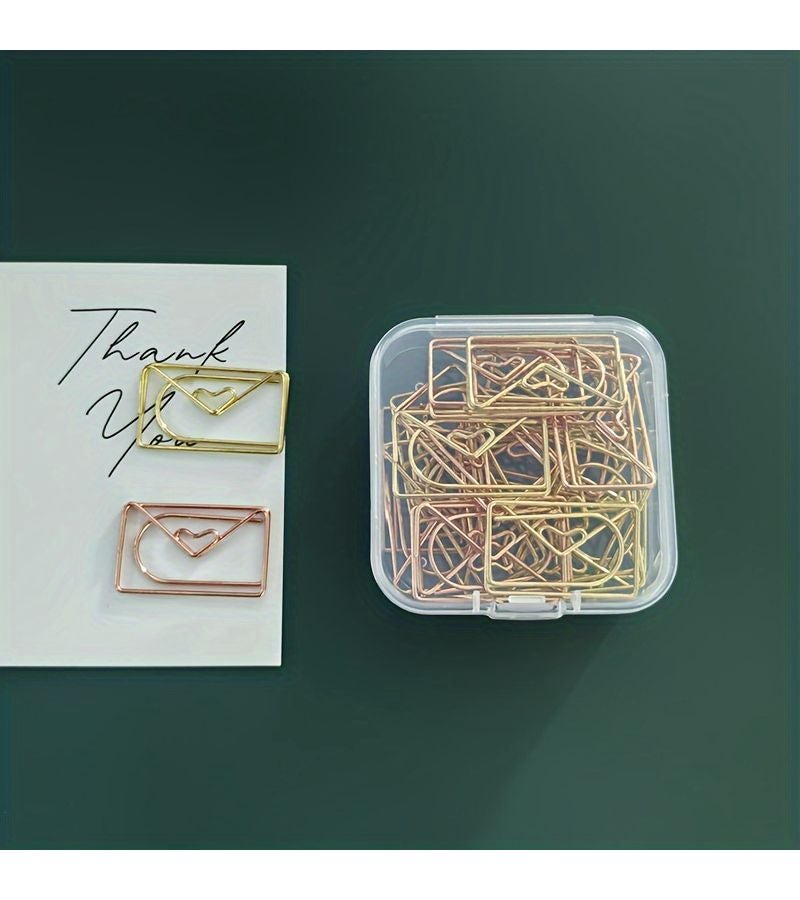 Golden Envelopes 20 boxes Envelope-Shaped Paper Clips Keep Your Desk Tidy Suitable for Art Home and Daily Use - Image 5