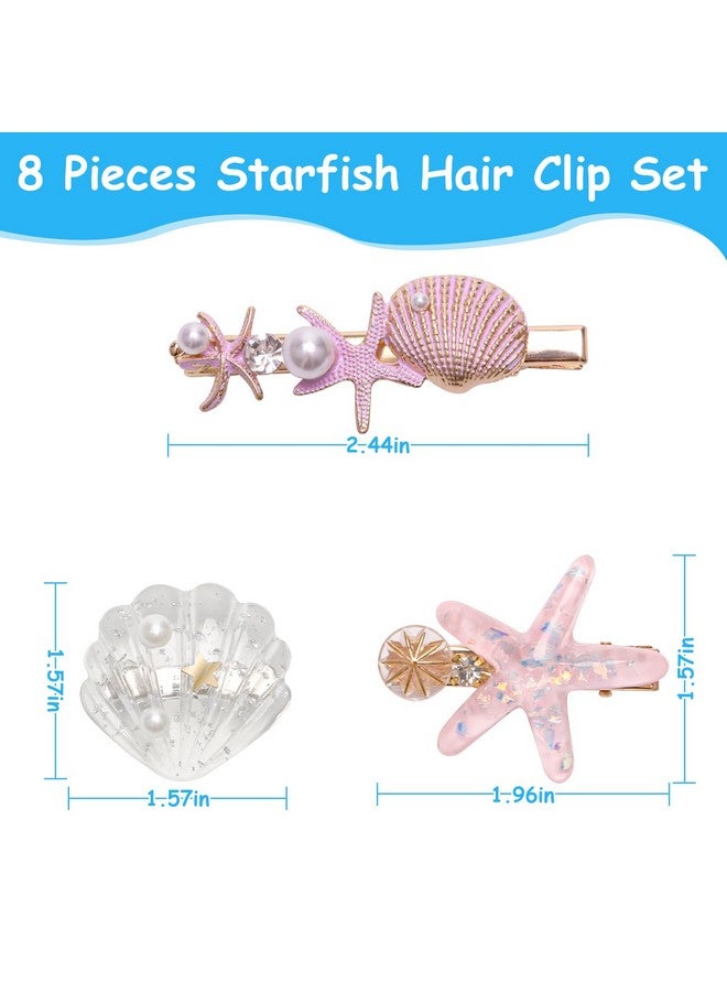 Es Shell Starfish Hair Clip Set, Catcan Beach Seashell Hair Clip Alligator Seashell Hair Accessories Headwear Hairstyle Tool For Women