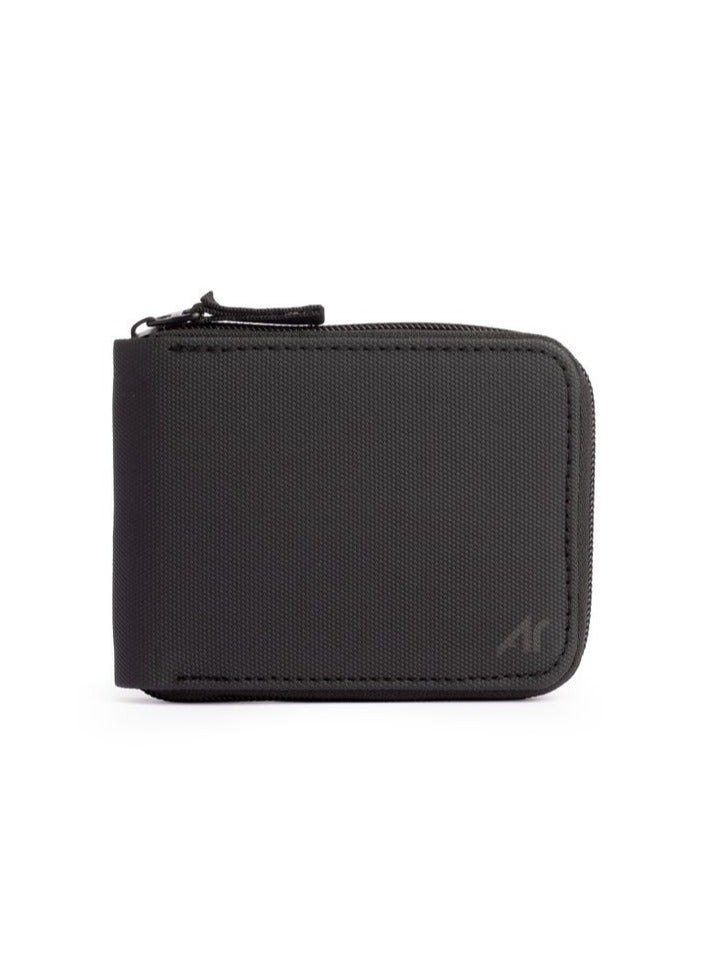 Ar supply Ar Z Pro by Arij Bags | Water-Resistant Fabric Wallet, Zipper Closure, 11 Card Slots, Cash Pocket, Compact Pocket Design (11 × 9 cm) (Black) - Image 1