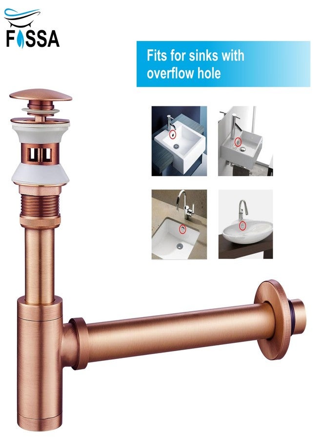 Fossa Stainless Steel | Stylish Bottle Trap & Drain Pipe for Bathroom Wash Basin & Kitchen Sink | Rust-Free Design Rose Gold (Bottle Trap with Pop-up Waste Coupling Set) - Image 4