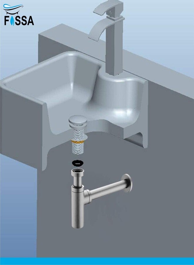 Fossa Stainless Steel | Stylish Bottle Trap & Drain Pipe for Bathroom Wash Basin & Kitchen Sink | Rust-Free Design Rose Gold (Bottle Trap with Pop-up Waste Coupling Set) - Image 3