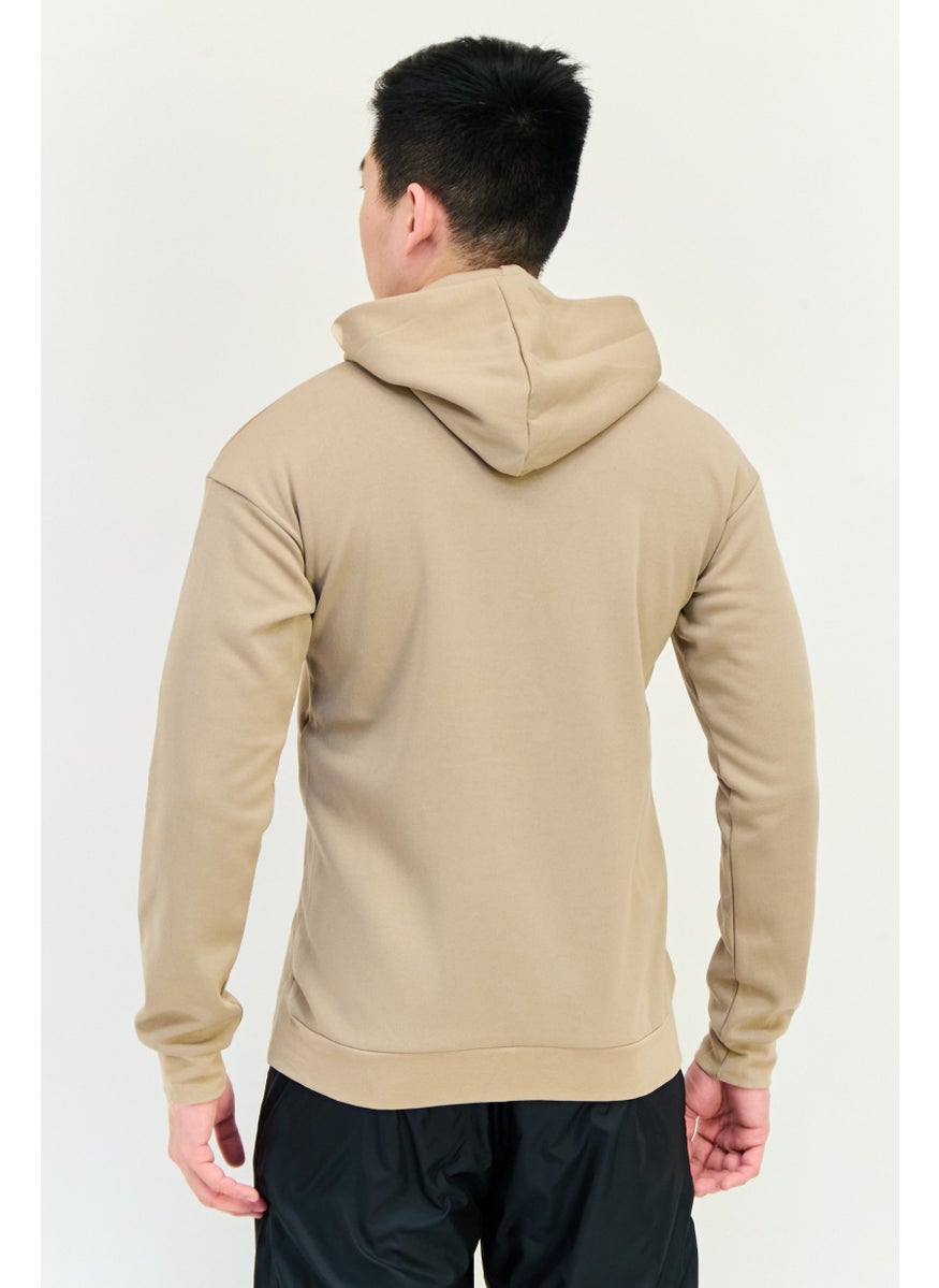 Reebok Men Sportswear Fit Long Sleeves Outdoor Hooded Sweatshirt, Tan  - Image 4