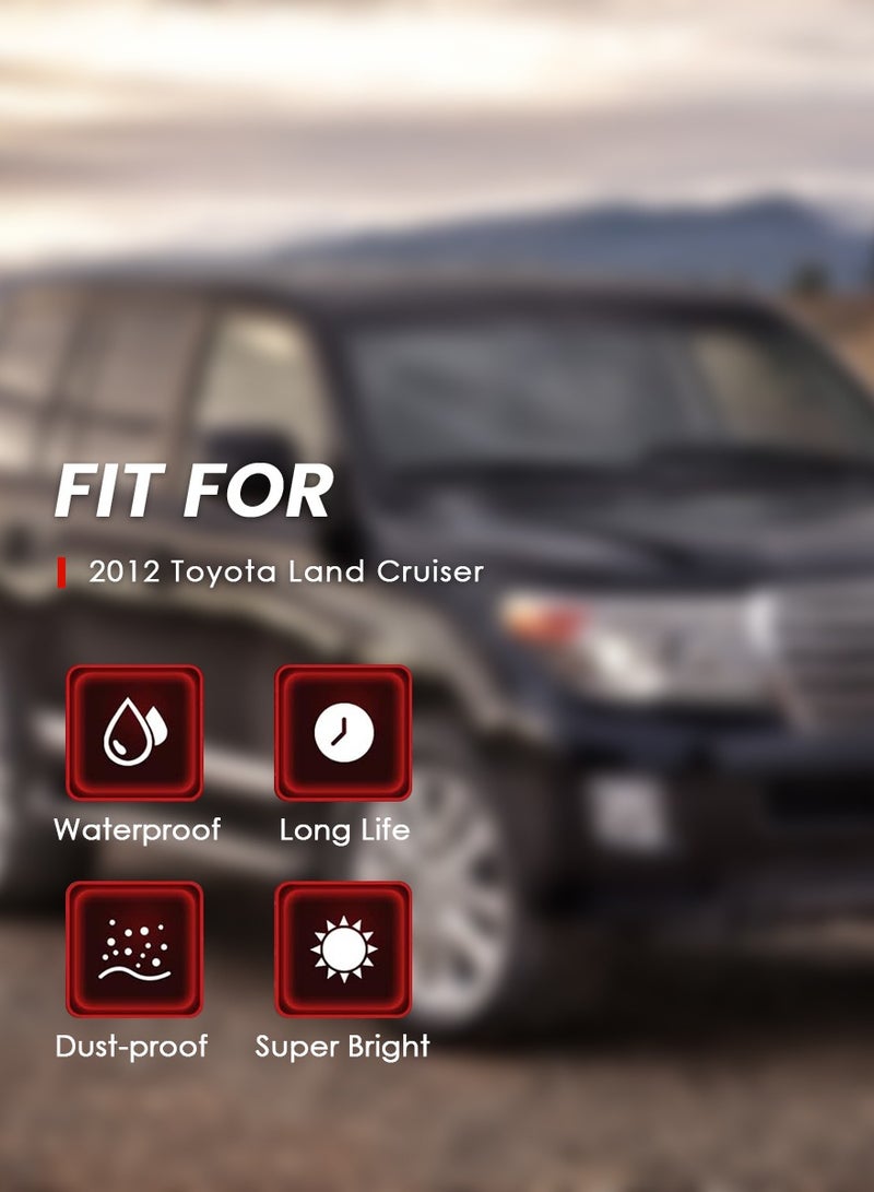 طقم مصابيح ضباب لسيارة تويوتا لاند كروزر 2012، لمبة هالوجين H16 بقوة 12 فولت/28 واط، عدسة زجاجية شفافة - LC2012TY-CH - Image 4