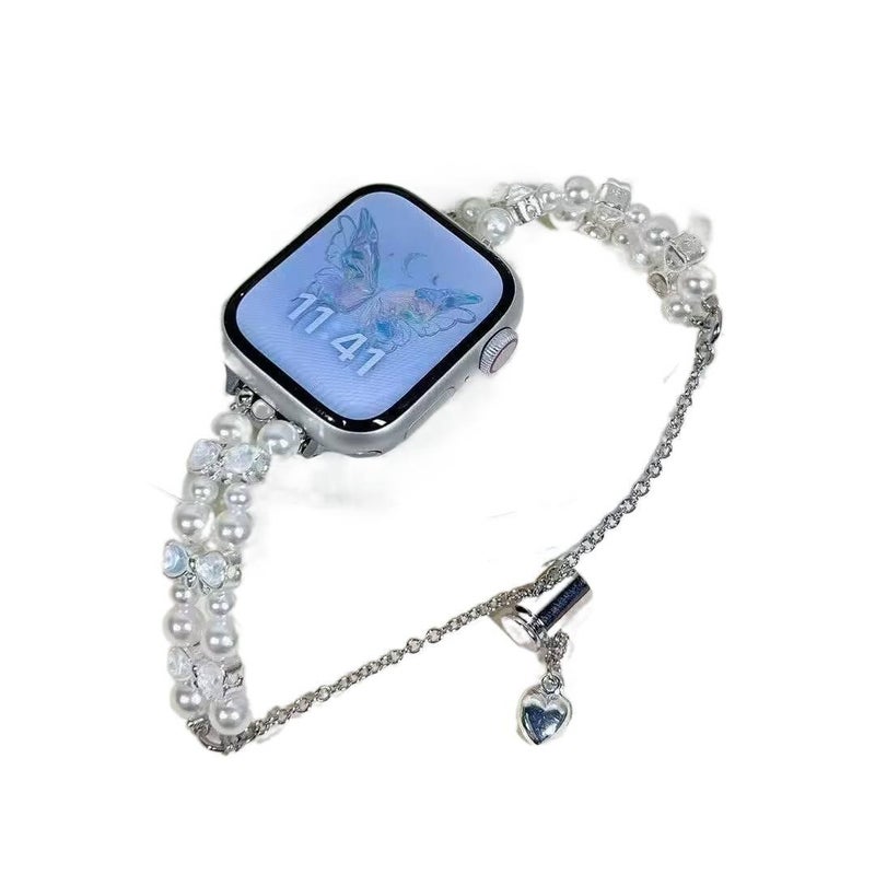 سوار ساعة ذكية سوار معدني من الستانلس ستيل متوافق مع Apple Watch بملاءمة قابلة للتعديل وحزام بديل بتصميم معدني أنيق باللون أزرق قابل للتعديل - Veloris - Image 3