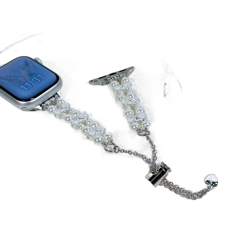 سوار ساعة ذكية سوار معدني من الستانلس ستيل متوافق مع Apple Watch بملاءمة قابلة للتعديل وحزام بديل بتصميم معدني أنيق باللون أزرق قابل للتعديل - Veloris - Image 4