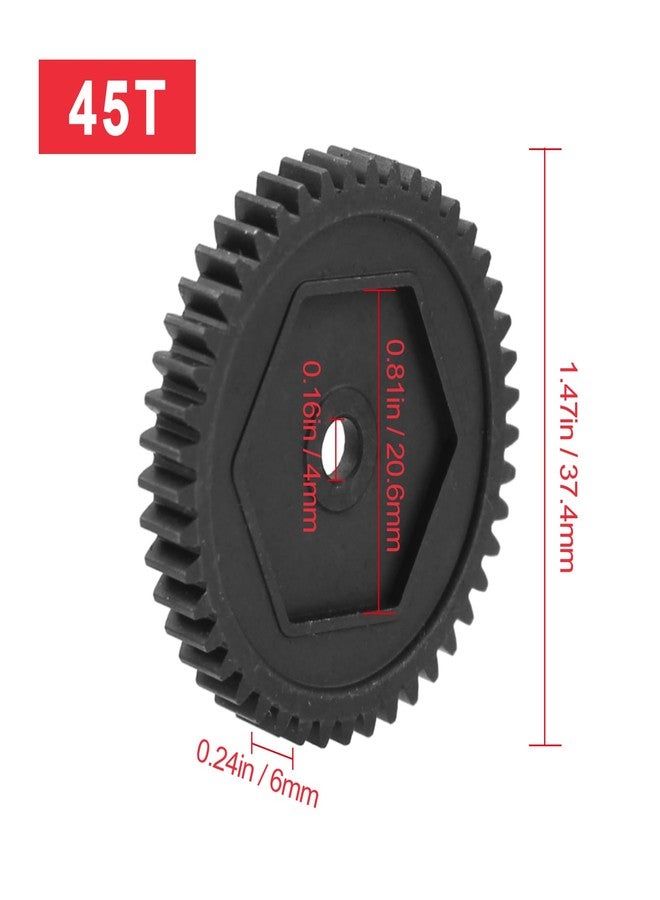 Hobbypark 45T M0.8 Steel Metal Spur Gear for Traxxas TRX4 TRX-4 RC Crawler Car Spare Parts,Compatible with 32-Pitch,Replace 8053 - Image 2