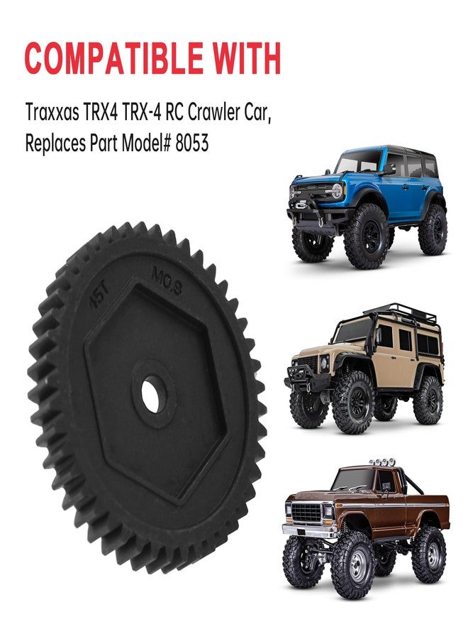 Hobbypark 45T M0.8 Steel Metal Spur Gear for Traxxas TRX4 TRX-4 RC Crawler Car Spare Parts,Compatible with 32-Pitch,Replace 8053 - Image 3