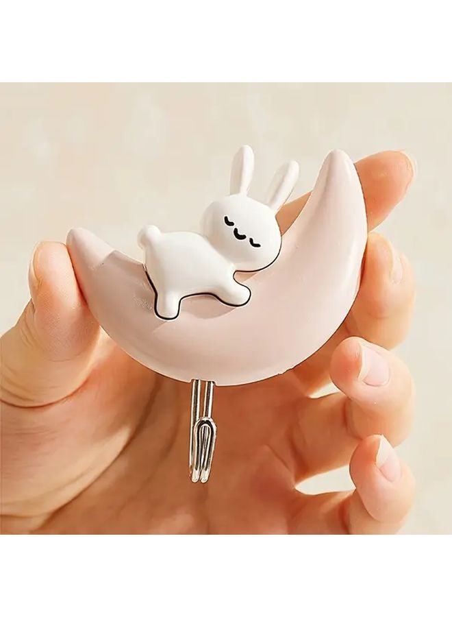 Yellow Adhesive Hooks 4pcs Creative Rabbit Design for Hats and Clothes - Image 3