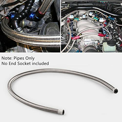 CHOWTY 6AN 5Feet Stainless Steel Nylon Braided Fuel Line Hose Oil Gas Hose Oil Line Hose Silver - Image 3